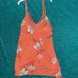 Orange floral tank